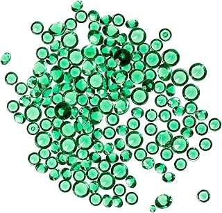 Trimming Shop Ensemble de Table de Mariage de 6 000 pièces, Tailles variées, Cristaux de Table, confettis en Acrylique, Cristaux, Diamants et Pierres précieuses (Vert émeraude)