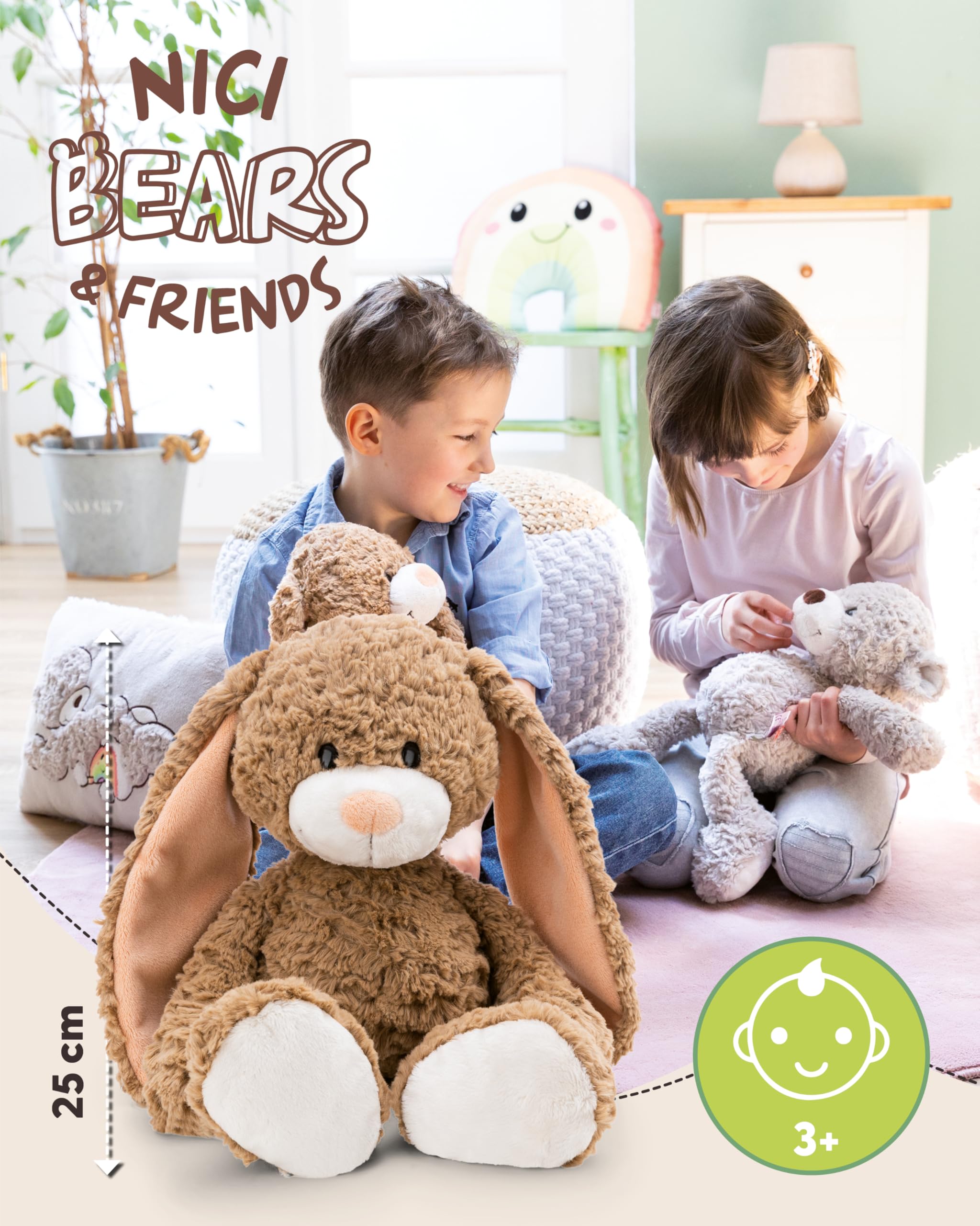 NICI Cuddly Toy Rabbit Lopino 25 cm, Brown, Soft Plush Toy, Cute Stuffed Toy for Cuddling & Playing With - Image 3