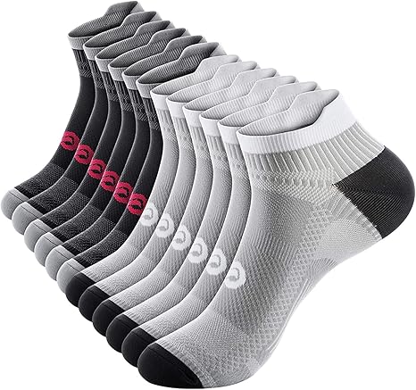 PAPLUS Ankle Compression Sock for Men and Women 2/4/6 Pairs, Low Cut Compression Running Sock with Ankle Support