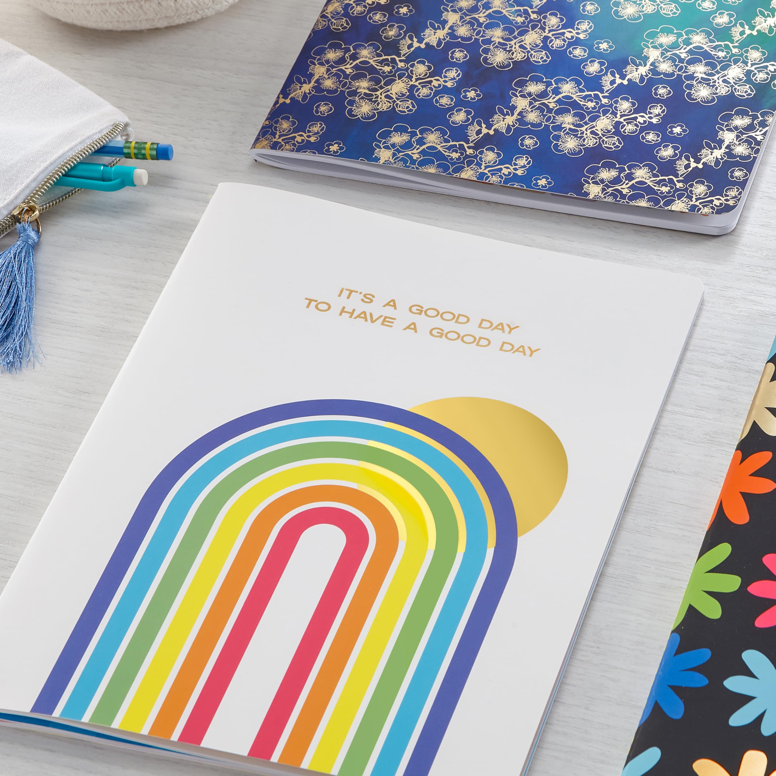 Astrobrights Undated Teacher Planner, 14-Month Layout, Flexible Cover, 8.5" x 11", Premium 28 lb. Paper, 200 Stickers, Good Day Rainbow (91161) - Image 5