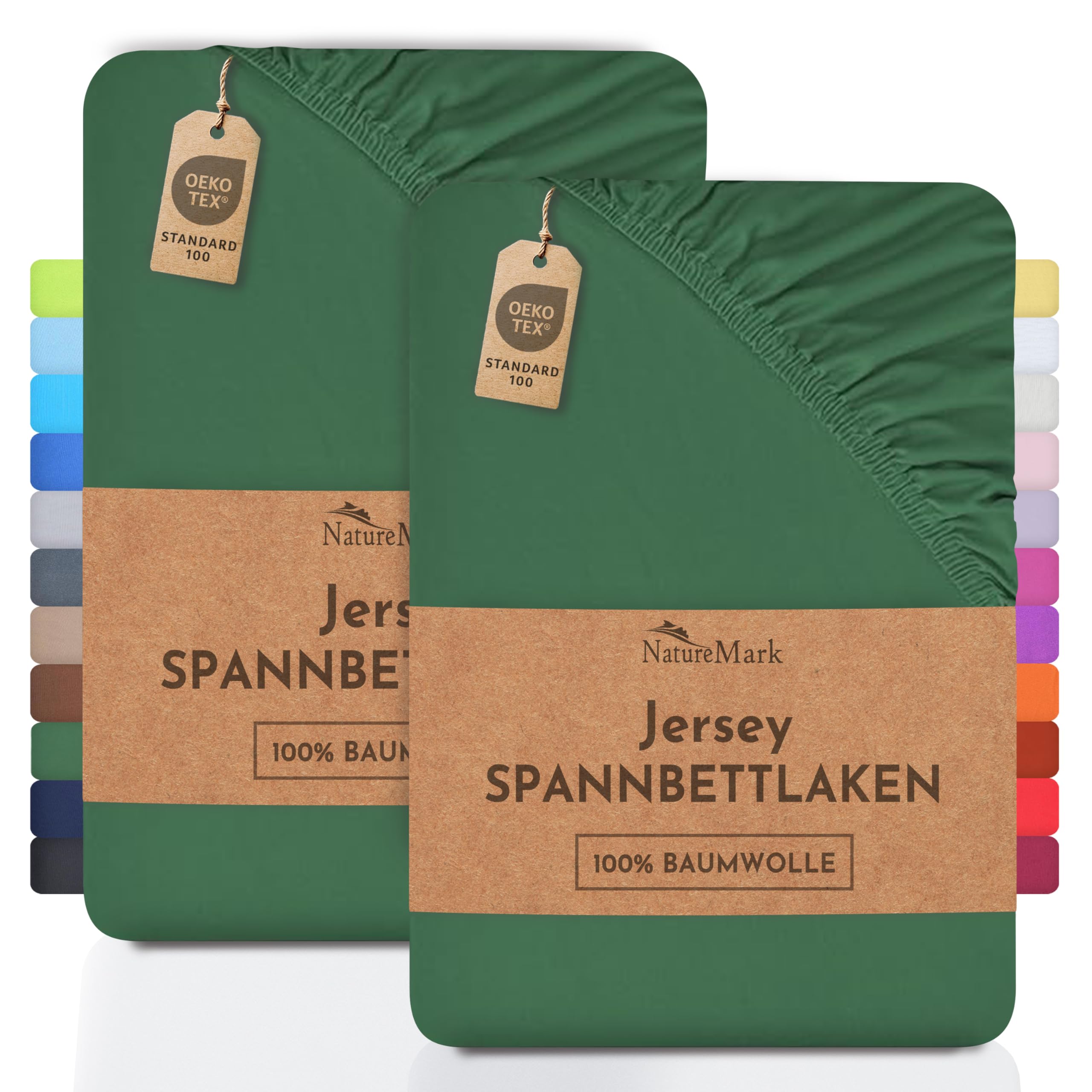 2 Jersey Spannbettlaken Spannbetttuch Baumwolle Qualität Ökotex Standard 100