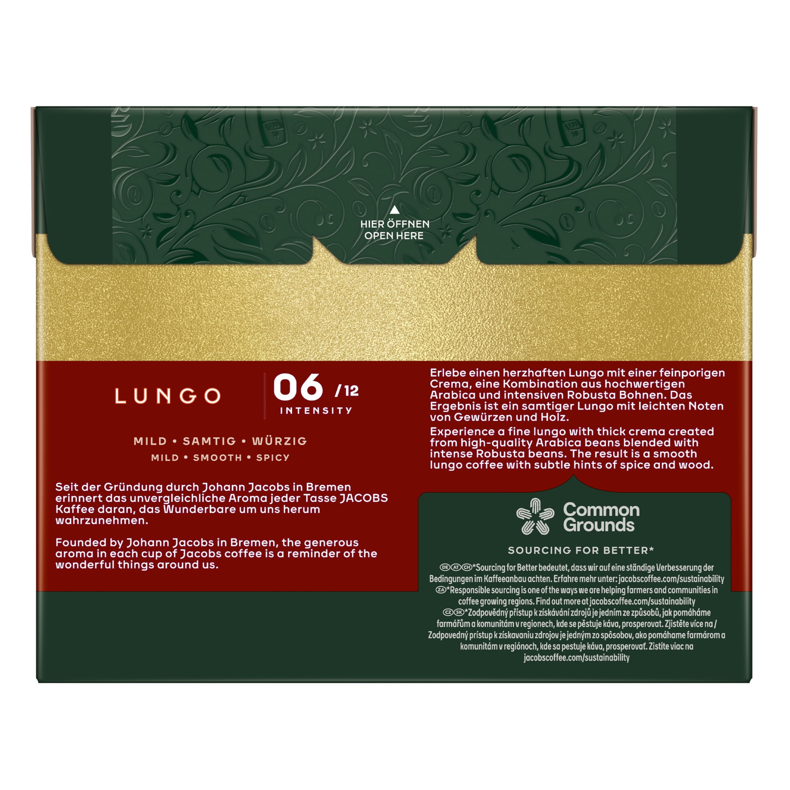 Jacobs Kaffeekapseln Lungo Classico, Megapack XXL, Intensität 6/12, 5 x 40 Getränke, Nespresso* kompatible Kaffee Kapseln, 200 Kapseln