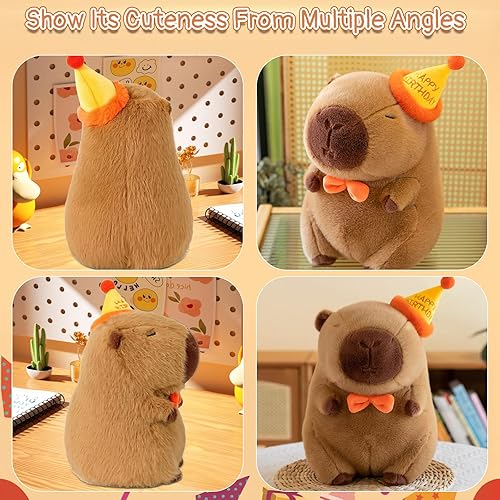 Miniatura 4 de Lindo Feliz Cumpleaños Capybara Peluche Suave Capybara Cumpleaños Peluche Kawaii Capibaras Peluches Peluches Regalo para Niños 13 pulgadas