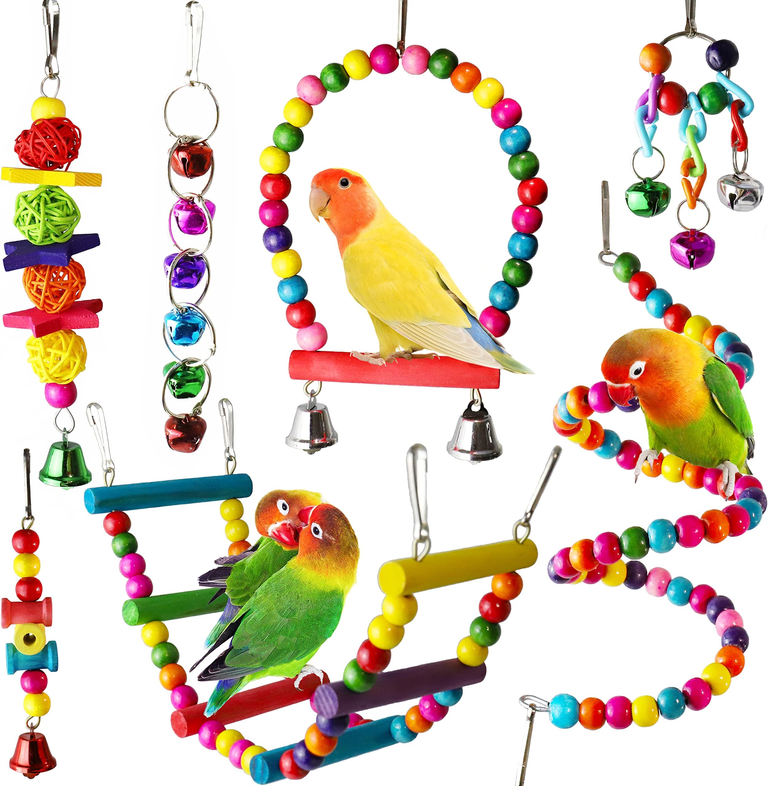 Bird Toy Parakeet Toys Bird Cage Hammock Bird Perch