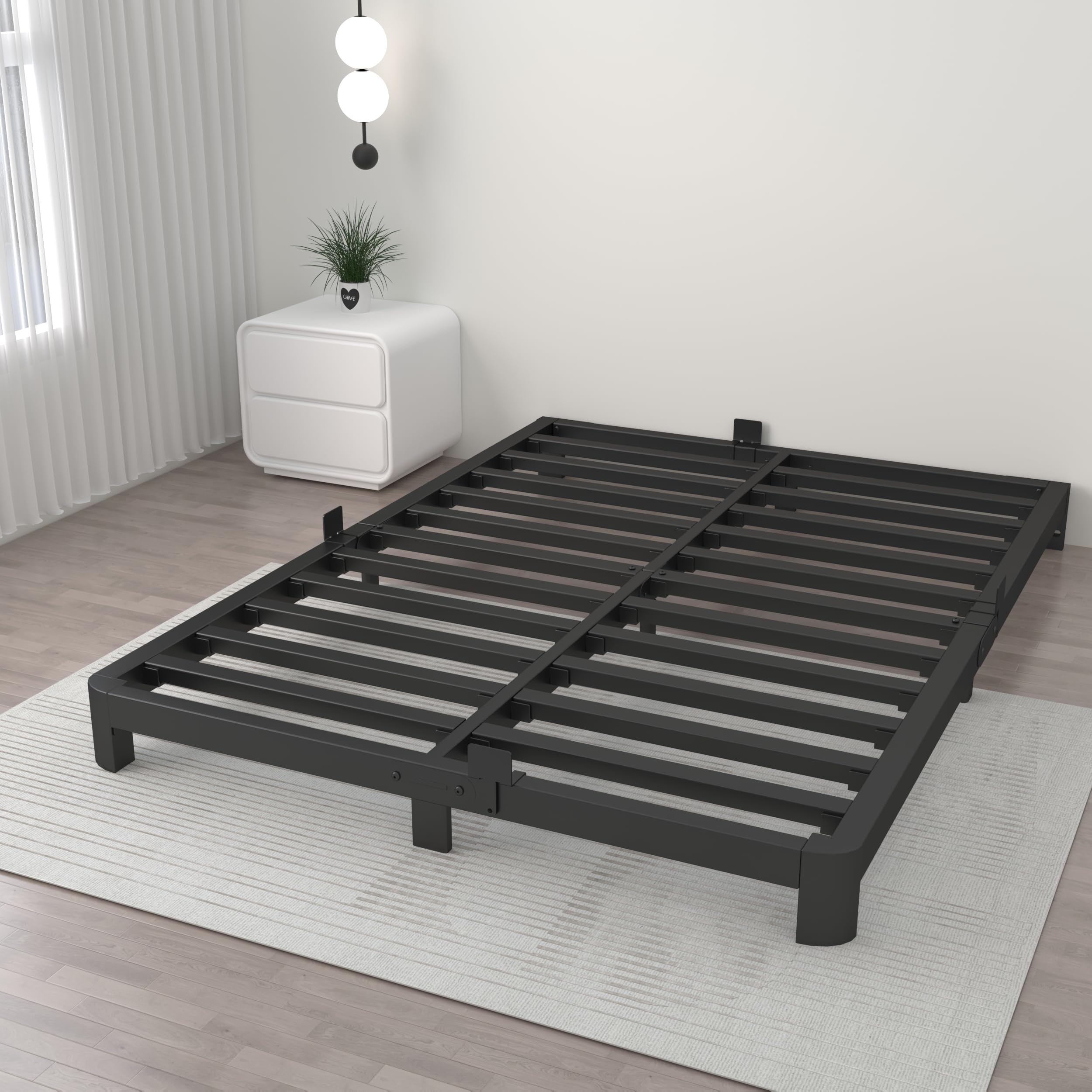 Amazon.com: ITIMIDI 4 Inch King Size Bed Frame with Metal Gaskets