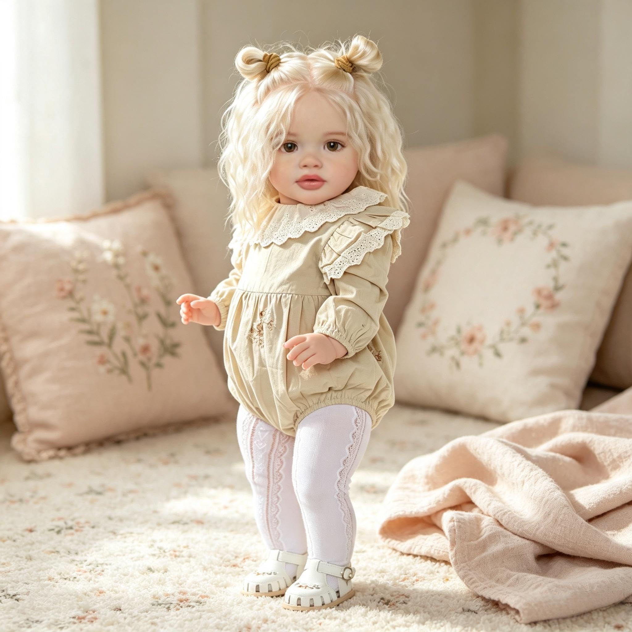 RXDOLL 51 cm prawdziwe życie Reborn maluch lalki Pippa z blond włosami, duży rozmiar, Reborn Baby Dolls Girl, realistyczne lalki niemowlęce, miękka winylowa tkanina, ciało, realistyczna lalka Reborn