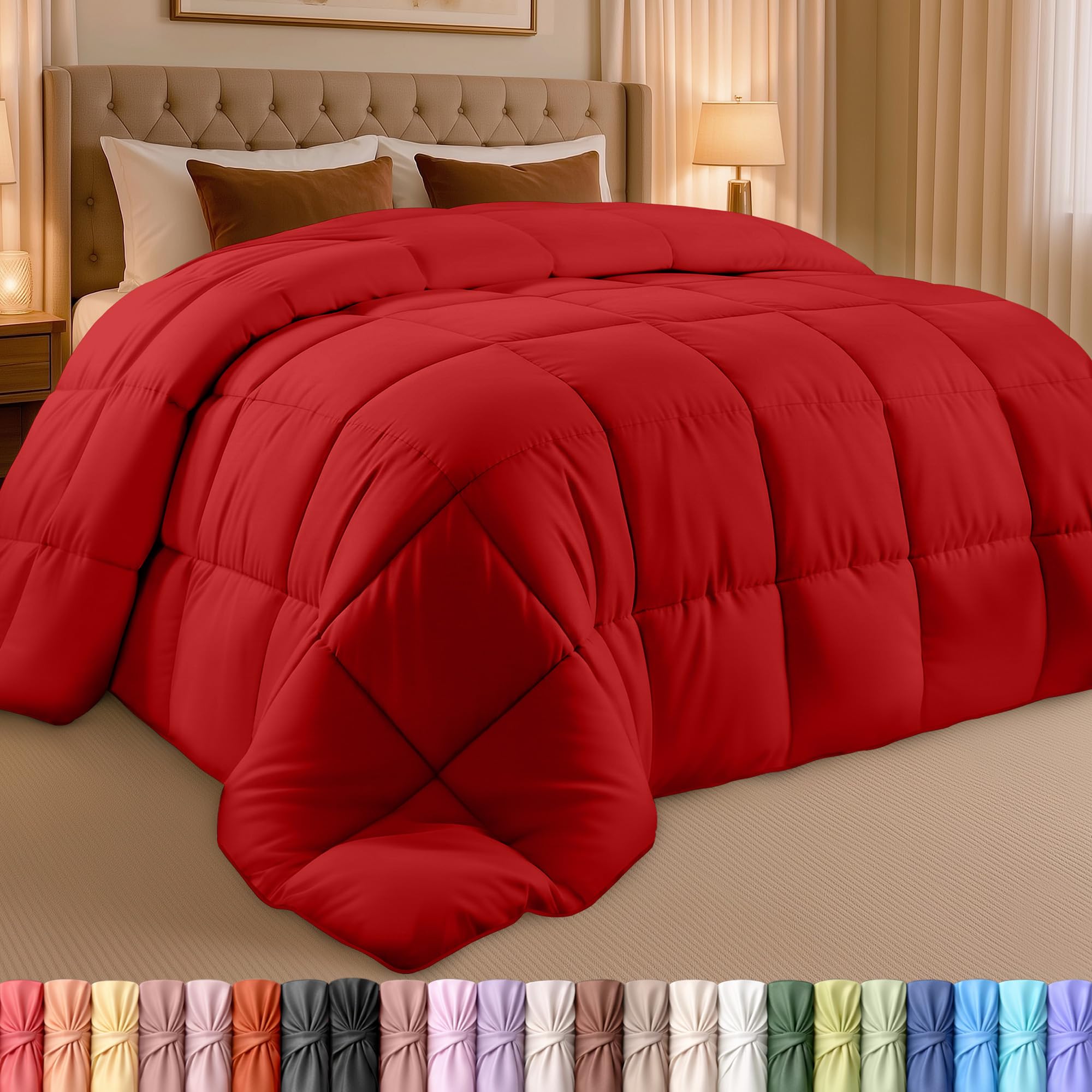 Utopia Bedding Comforter King Size, Duvet Insert, Red, 90 x 102 Inches