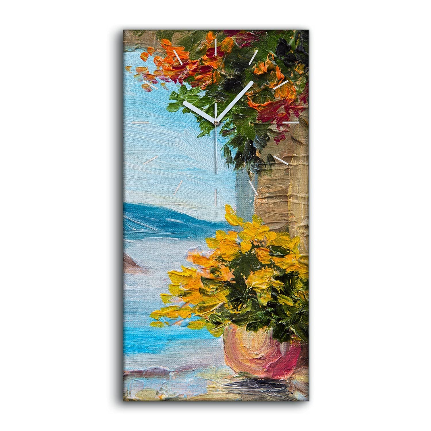 Horloge silencieuse sur toile de mer 30x60 pour une nuit sans bruit