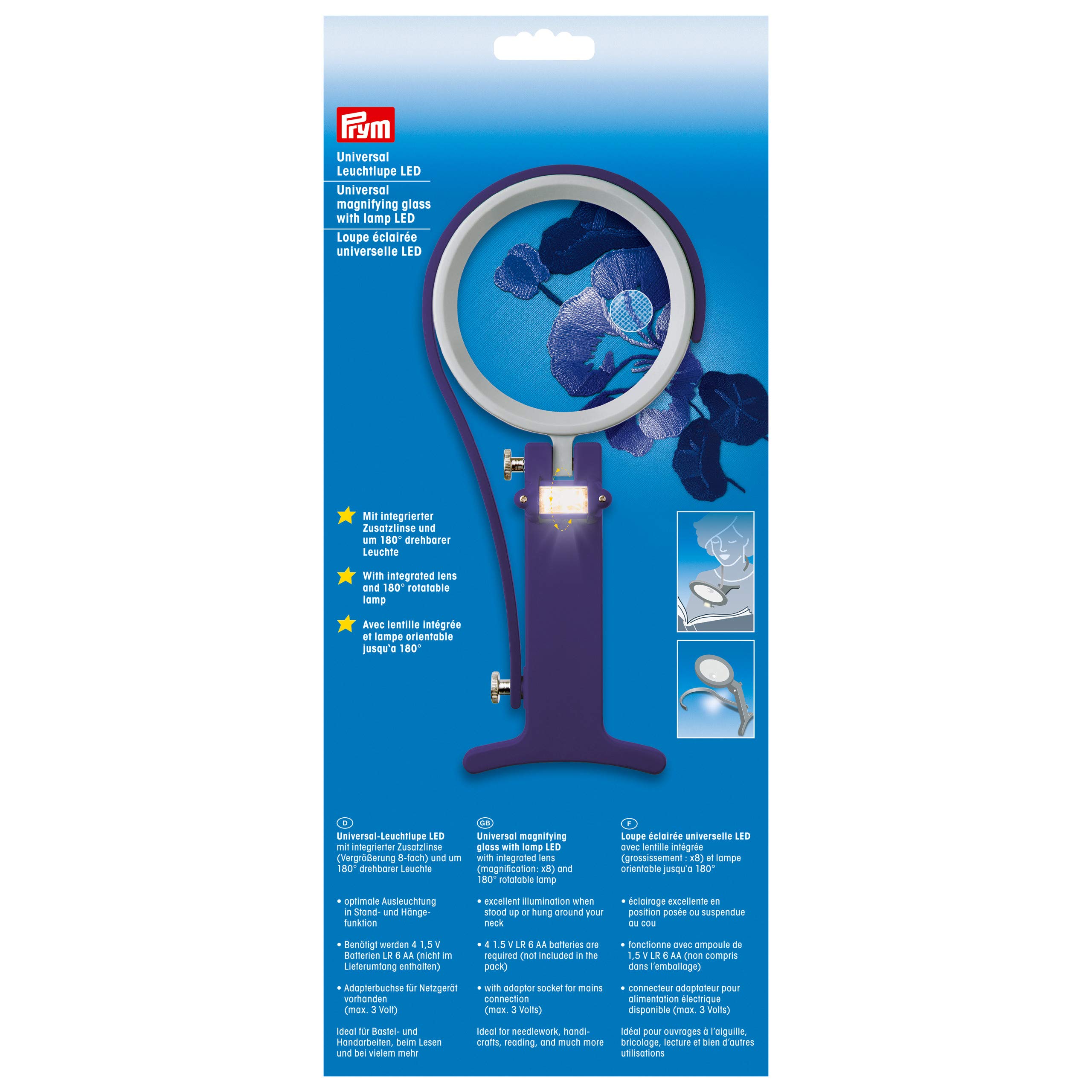 Prym Lente d'Ingrandimento Universale LED, Taglia unica