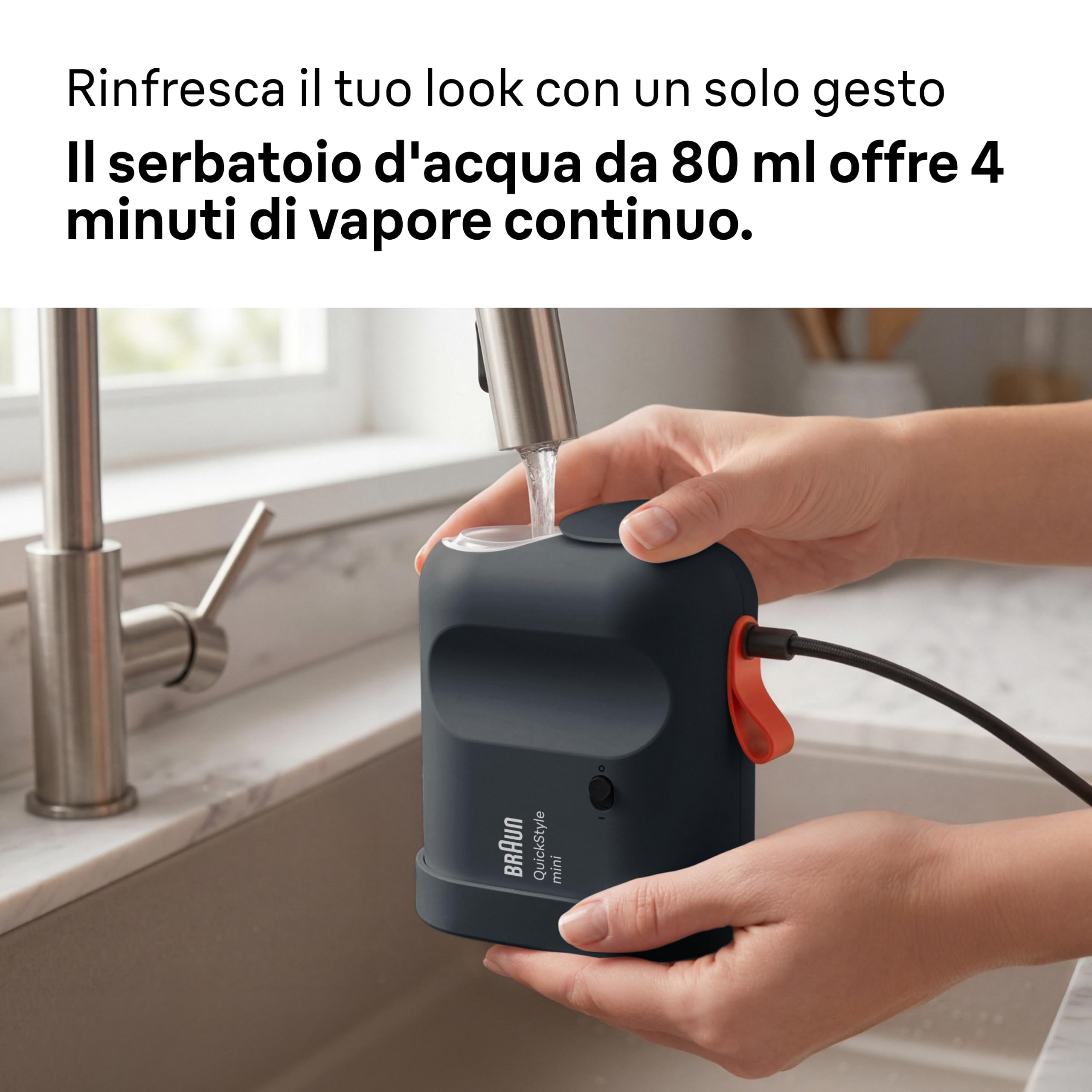 Braun QuickStyle mini - Ferro da Stiro Verticale, Vapore 20 G/min, Nero