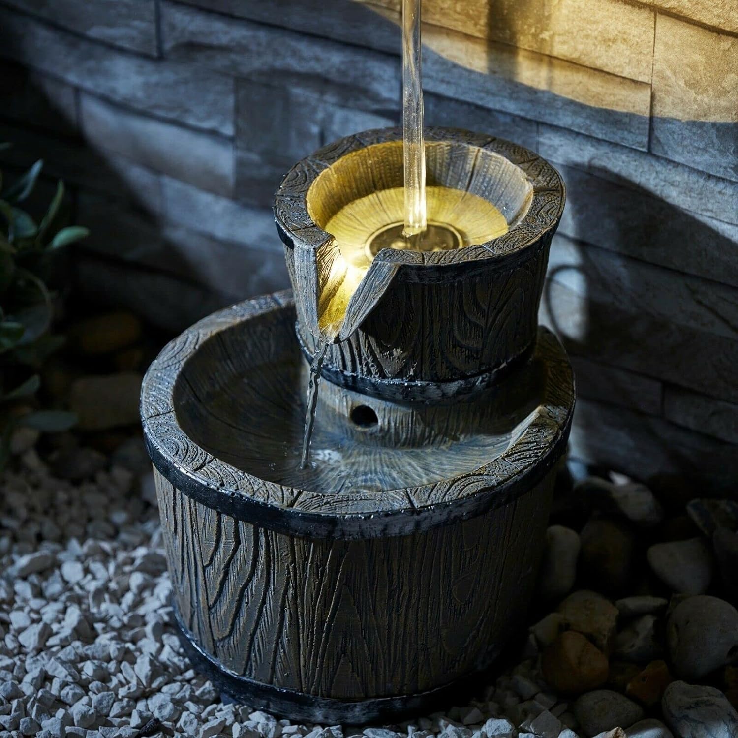 屋内/屋外ガーデン噴水屋外噴水セレニティガーデン47cmフローティングタップウォーターフィーチャーLED屋外噴水装飾D