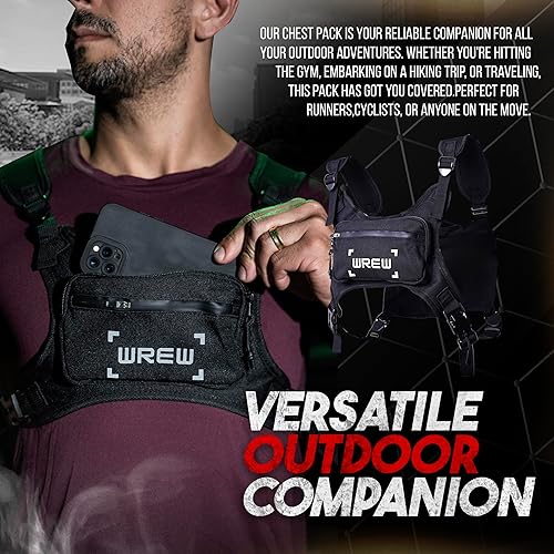Miniatura 2 de Water Resistant Chest Bag for Men-Running Chest Pack for Workouts-Cross Body Bags for Women-Adjustable Straps Running Phone Holder Storage