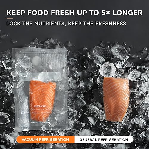 Miniatura 7 de Wevac Bolsas selladoras al vacío, 150 galones, 11 x 16 pulgadas, y cuarto de galón de 8 x 12 pulgadas y una pinta de 6 x 10 pulgadas, 5 bolsas de