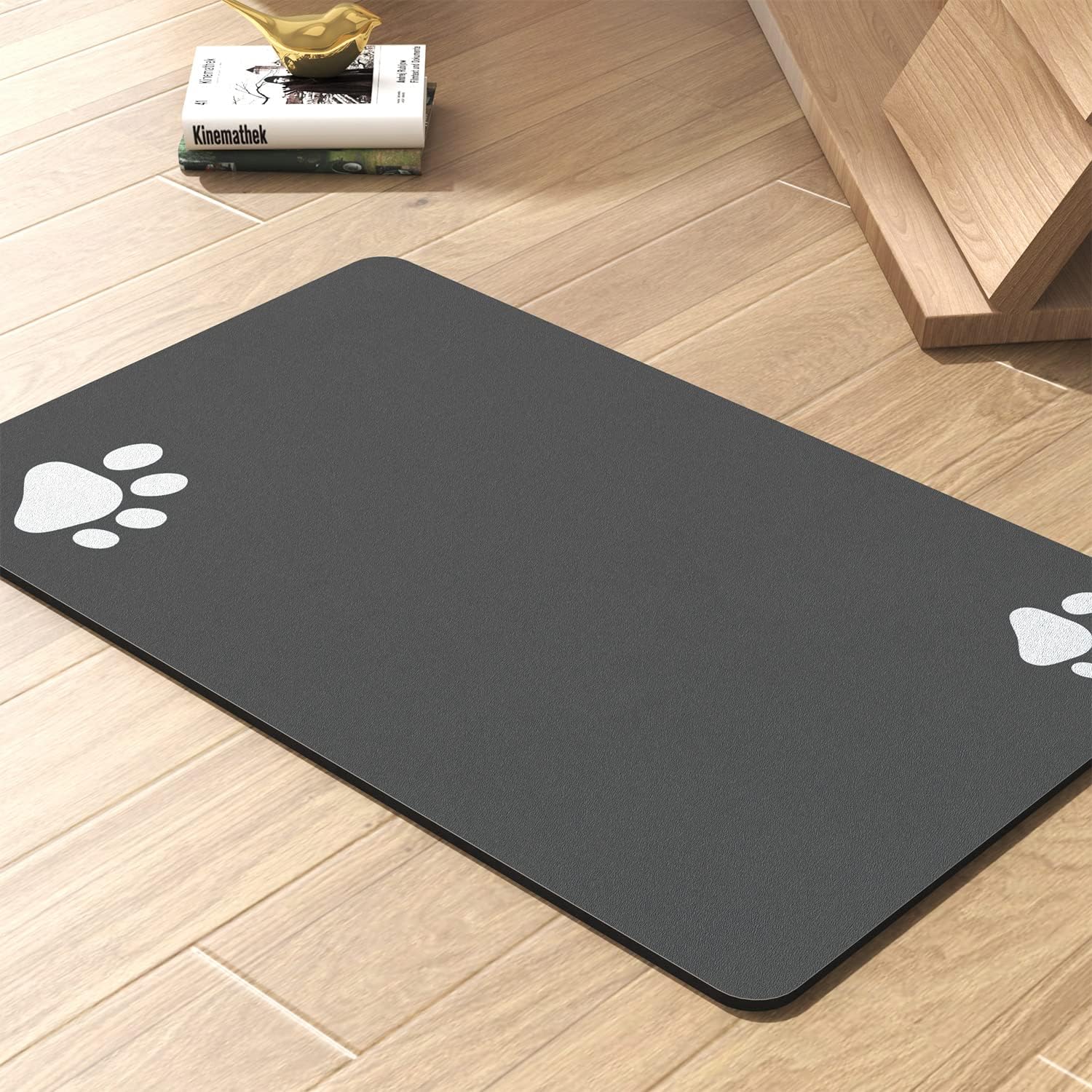 Dog Food Mat, Silicone Pet Feeding Mat Feeding Mat Pet Food Mat Stains Quick Dry Dog Water Dispenser Mat for Messy Drinkers (40 * 60cm)