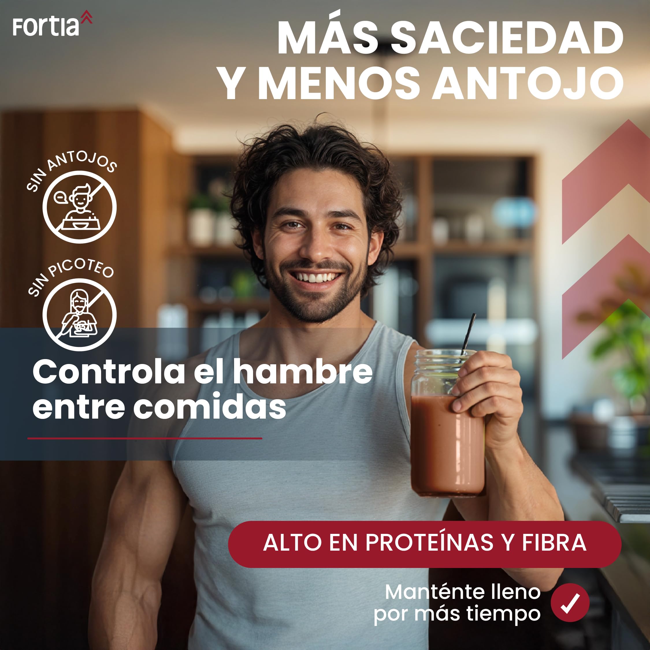 FORTIA Batidos Sustitutivos De Comida Alto En Proteínas Solo 140 Kcal | Batido Sustitutivo Adelgazar Alto En Vitaminas | Batido Saciante | Batido Sin Gluten 920 g Chocolate (920 g, chocolate)