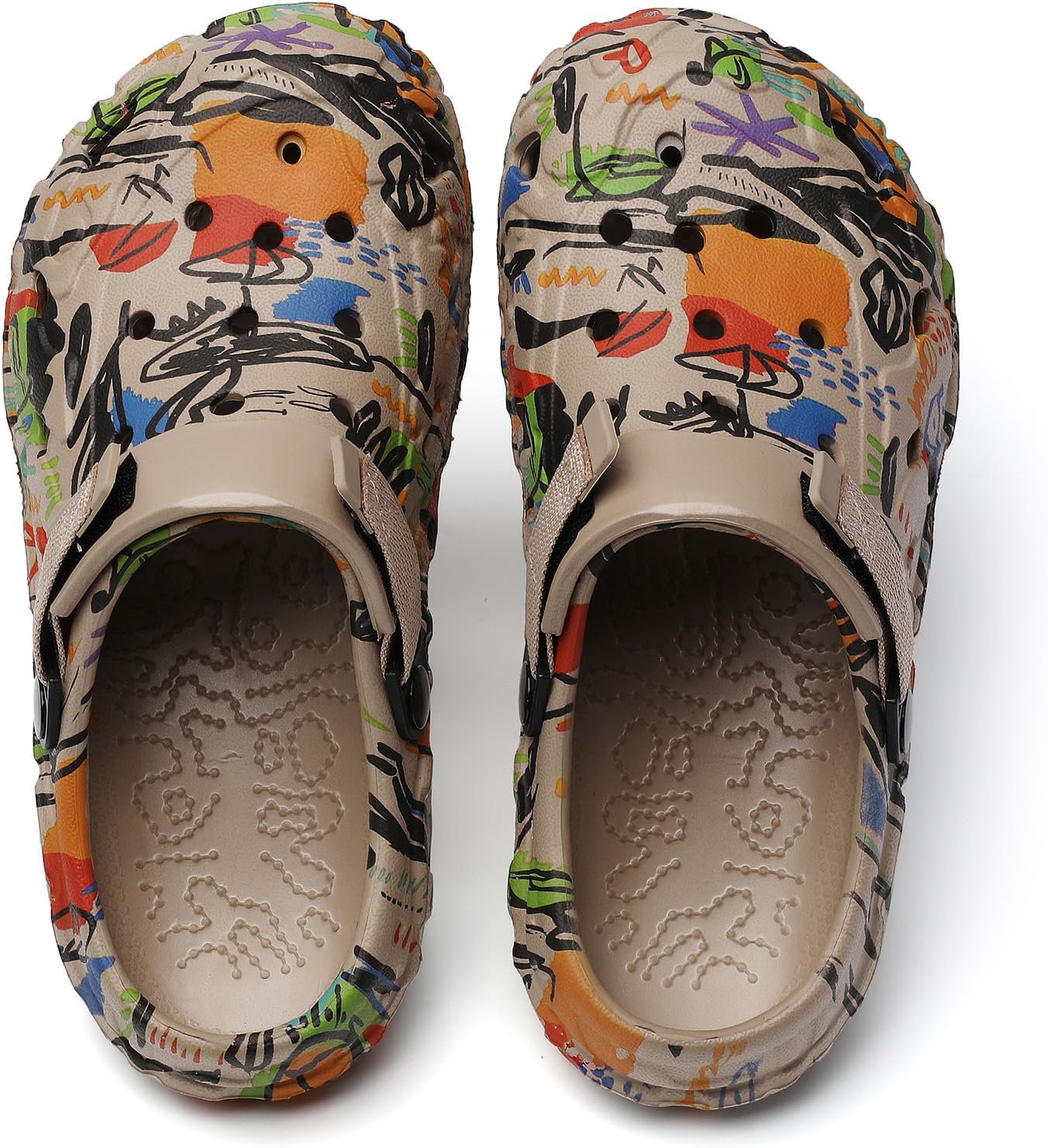 Graffiti Clogs for Men Women: Athletic Slippers - Waterproof Beach Sandals - Fashions House Shoes with Non-Slip Rubber Sole