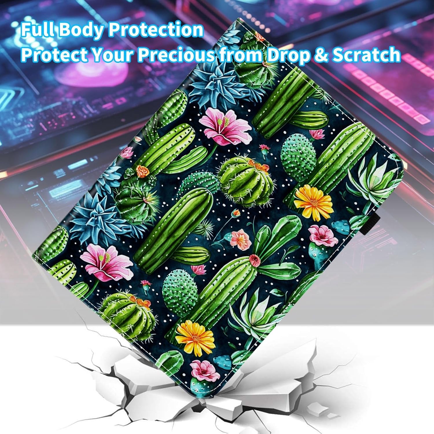 Case for iPad (A16) 11th Generation 11 Inch 2025, iPad 10th Generation 10.9 inch 2022,Card Slot PU Leather TPU Case Pen Holder Auto Wake Sleep,Cute Cactus