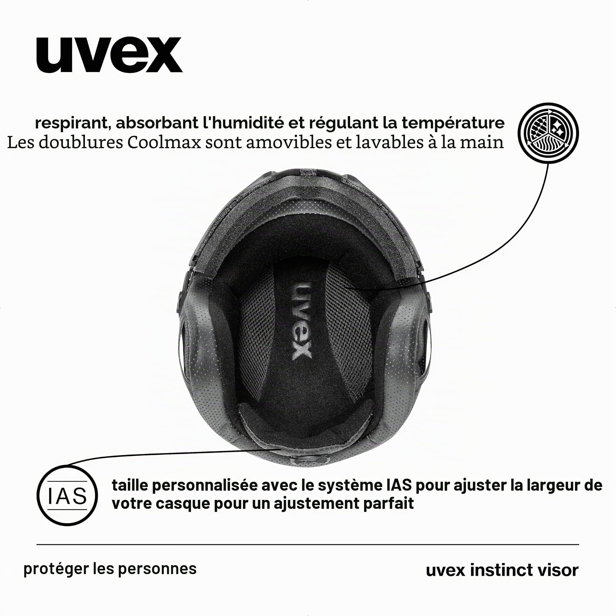 uvex Instinct Visor, Adjustable Ski & Snowboard Helmet with Integrated Visor for Women & Men