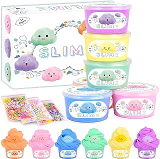 6 Pack Mini Butter Slime - Soft, Non-Sticky, Mess-Free, Stress Relief Slime Toys for Kids Classroom Reward, Boys and Girls Birthday Gifts Party Favors