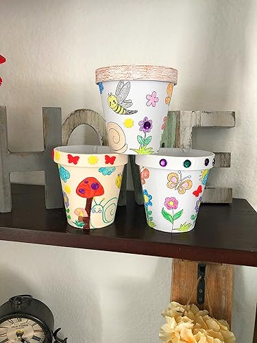 Miniatura 8 de Funiverse Paquete de 12 macetas de cartulina para decorar tu propia casa con cientos de flores e insectos de espuma, gemas y joyas acrílicas