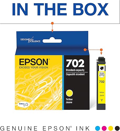 Miniatura 32 de Epson T702XL120 DURABrite cartucho de tinta de capacidad ultra-alta, Negro Negro -,Magenta,Paquete combinado negro y color.,Cian,Amarillo