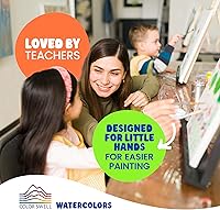 Vista 5 de Color Swell Acuarelas de 8 colores a granel con pinceles de madera - 4 paquetes