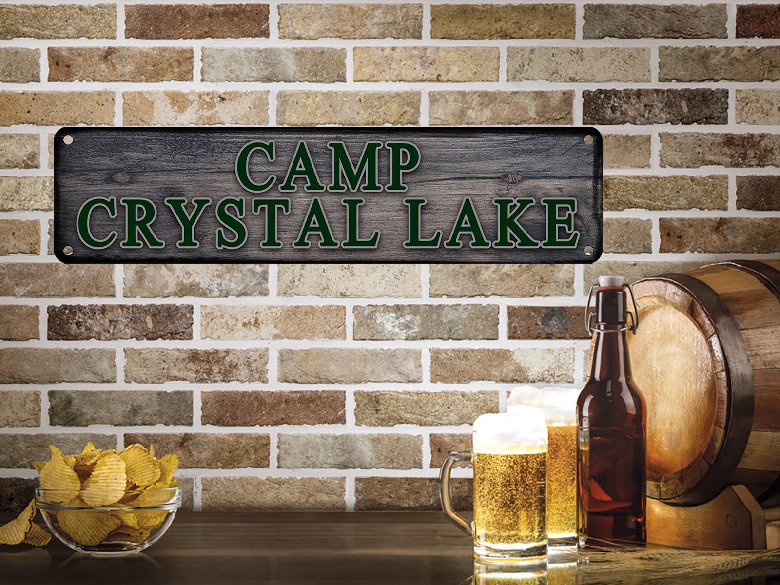 Camp Crystal Lake Vintage Blechschild - Retro Wanddekoration 40,6x10,2cm