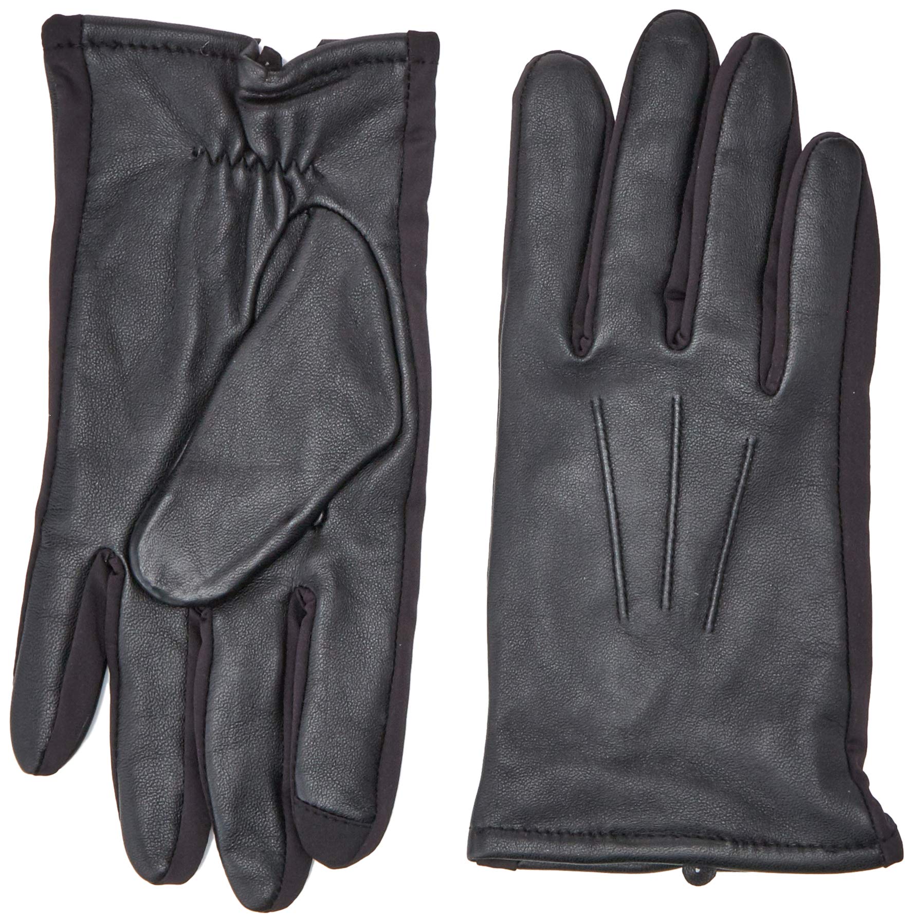 Touchpoint Fownes Men's Cashmere Lined Black Stretch Lambskin Leather Gloves-L, Black(cashmere Lined), 8.0"-9.0" L