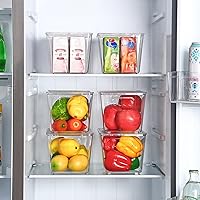 Vista 6 de Vtopmart - 6 unidades de contenedores de almacenamiento apilables transparentes con tapas, contenedores de plástico medianos con asa