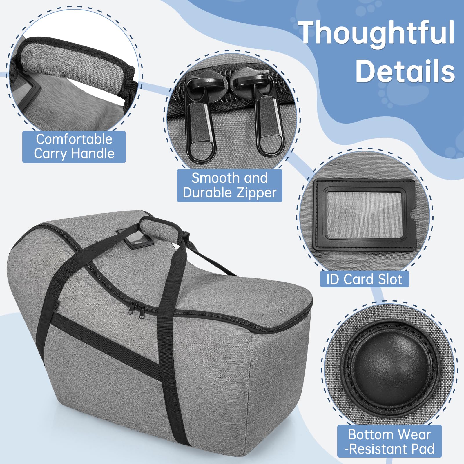 Borsa da viaggio imbottita per seggiolino auto per aereo, borsa da viaggio per seggiolino auto compatibile con tutti i seggiolini e le basi per auto Nuna Pipa, borsa a quadri per cancello
