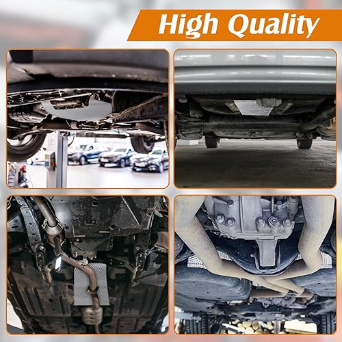 Miniatura 5 de Datanly Protector térmico de escape para automóvil, 20 x 47.2 pulgadas, material de protección térmica de aluminio en relieve con 20 bridas de metal