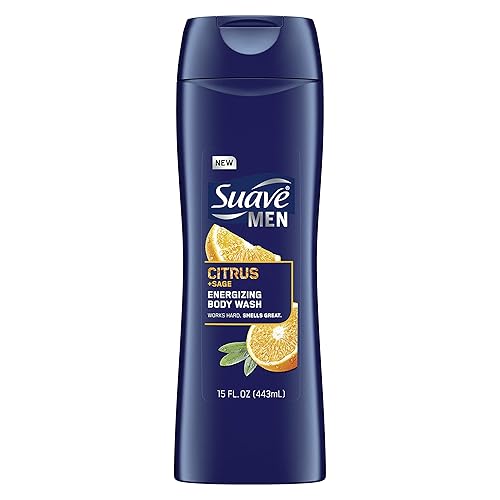 Suave Men Body Wash para hombres Citrus & Sage Bodywash con aroma energizante, limpio 15 oz