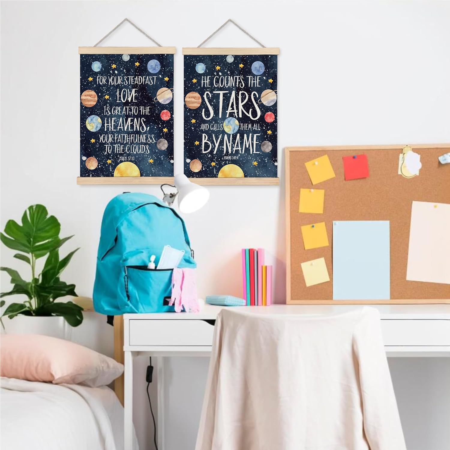 URLLUAE Solar System Poster Hanger Frame, Space Nursery Wall Art Decor,Solar System for Kids,Outer Space Room Decor for Boys Room,16x24 Inches Set of 2