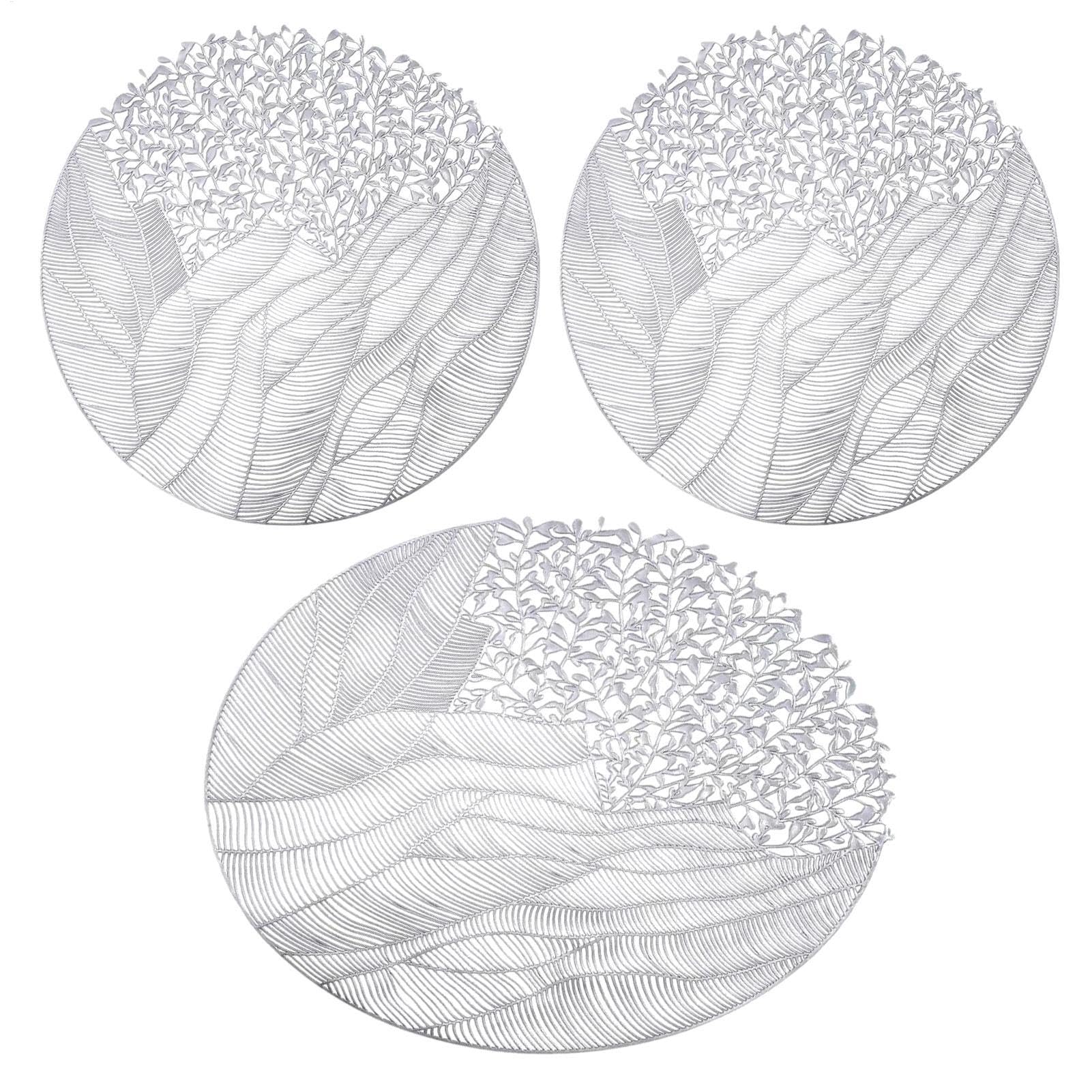 Sets de table ronds et sous-verres lavables en fleur pour déco de cuisine