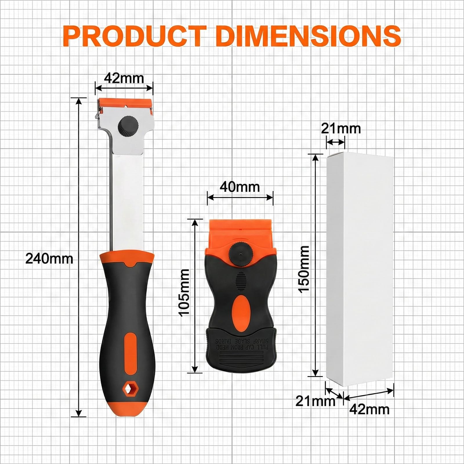 2 Pezzi Raschietto con 100 Lame Intercambiabile in Plastica Raschietto per Etichette per Destrorsi e Mancini Raschietto per Vetroceramica e Adesivi in Plastica Ergonomico