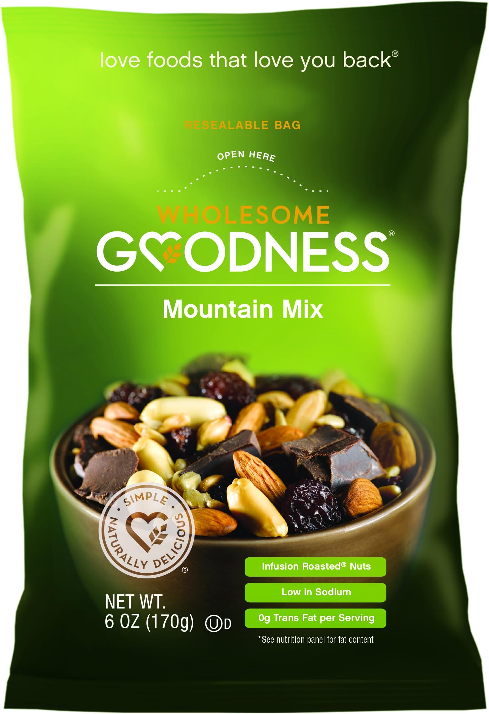 Wholesome Goodness Trail Mix, Mountain, 6 oz, 12 Count
