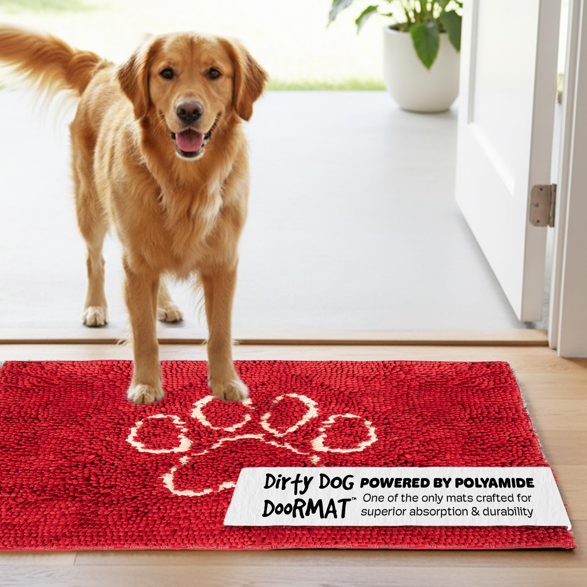 Dog Gone Smart Dirty Dog Microfiber Doormat, Super Absorbent Machine Washable with Non-Slip Backing, Large, Maroon โ image 1