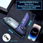 Nettoyeur à vide sans fil,Nettoyant à vide auto puissant 24000PA Nettoyant à vide portatif rechargeable petit portable avec 3 Modes LED Lumière pour voiture Pet Bed Home Office