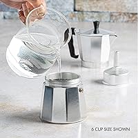 Vista 5 de Primula Cafetera Clásica para Estufa de Espresso y Café, Olla de Moka para Preparación de Café Italiano y Cubano, Cafetera Greca, Cafeteras, 12