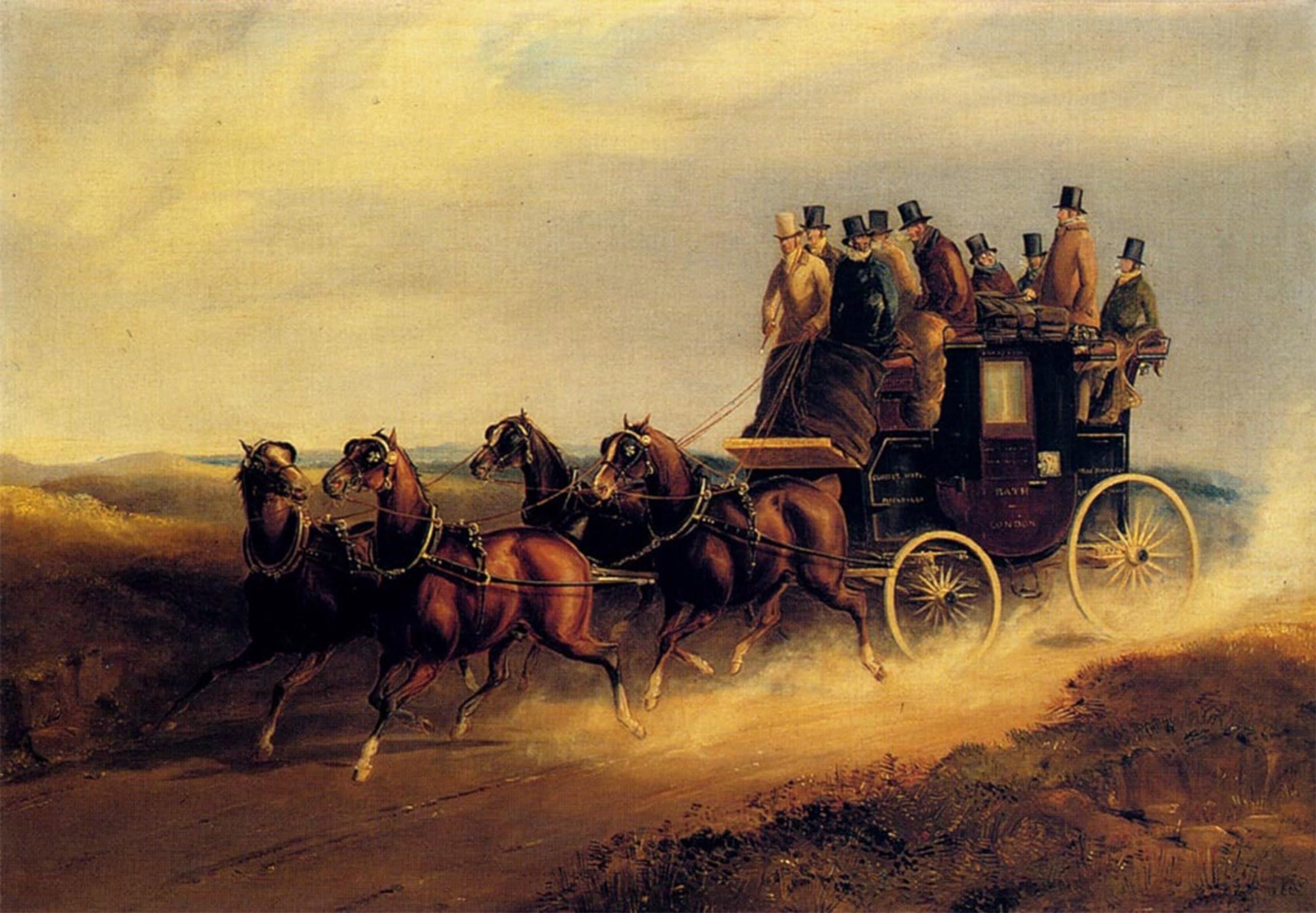 SERENDIPITP Retro Picture Poster Wall Art Pictures Painting The Bath to London on the Charles Henderson Wall Art Canvas Print for Wall Decor 60x90cm