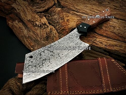 Miniatura 4 de Cuchillo de carnicero de Damasco, cuchillo de carnicero para cortar carne, 12 pulgadas, hecho a mano, cuchillo de espiga completa para cortar carne