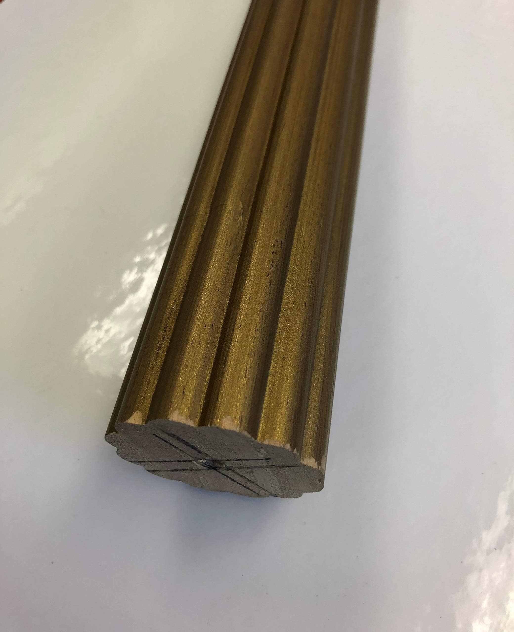 Amazon.com: 2 Inch Diameter Drapery Wood Fluted Curtain Rod 8 FT (Gold