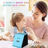 Vista 3 de AOZBZ Banco de cara, caja de comer dinero para la cara, bonita alcancía de Facebank para monedas, caja de ladrillos, ahorro automático de dinero