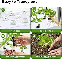 Vista 7 de Kit de Sistema de Cultivo Hidropónico de Jardín Interior Ahopegarden: Kit de Jardín de Hierbas Interior de 60 Cápsulas con Luz de Crecimiento LED