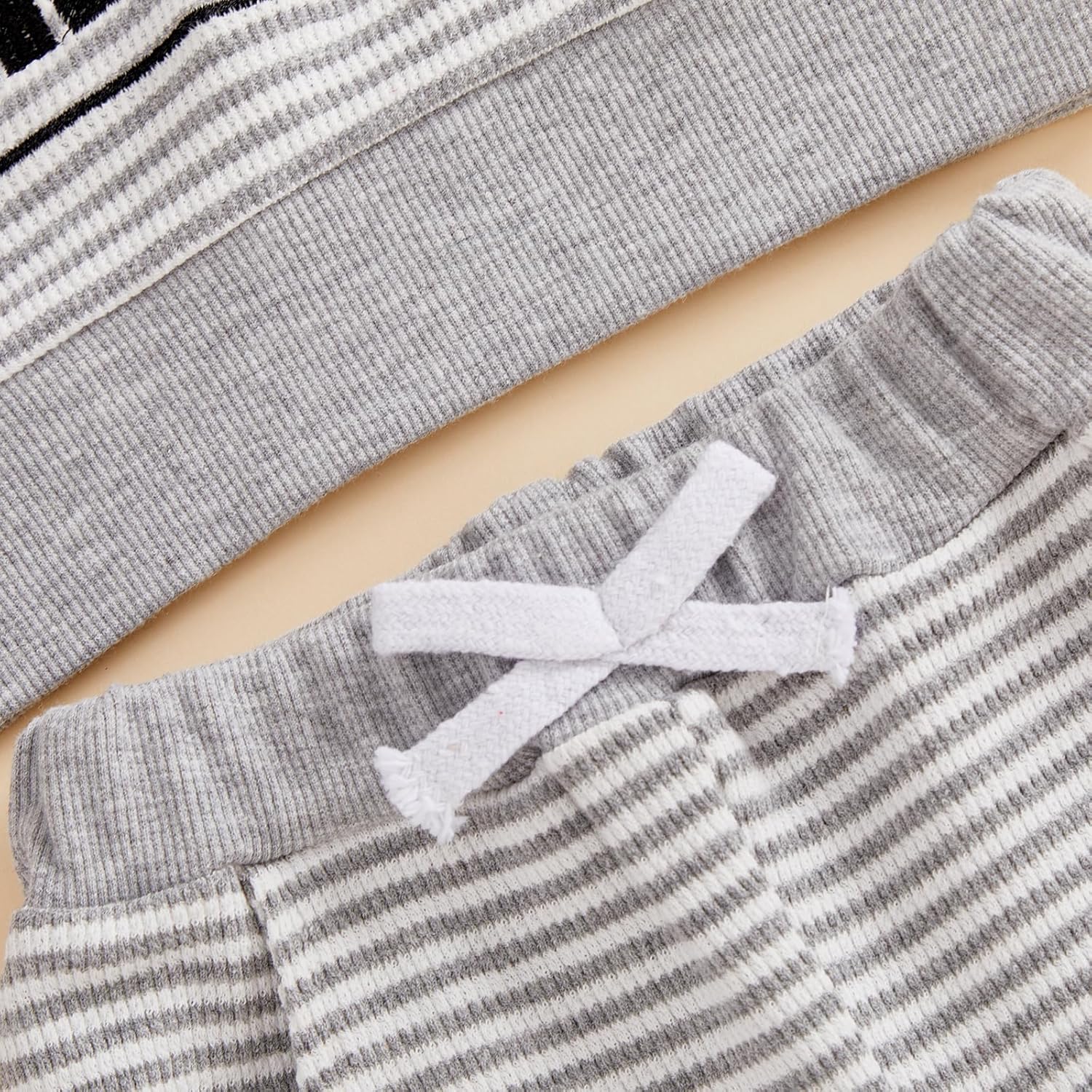 Kuriozud Toddler Baby Boy Clothes Outfit Valentines Day Sweatshirt Lover Boy Shirt+Waffle Knit Pant Set Clothing Fall Winter - Image 7