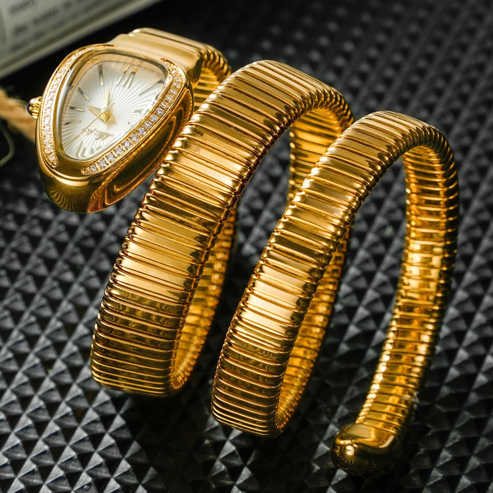 Orologio da donna al quarzo da donna, con intarsio di diamanti incastonati, orologio da polso leggero e di lusso