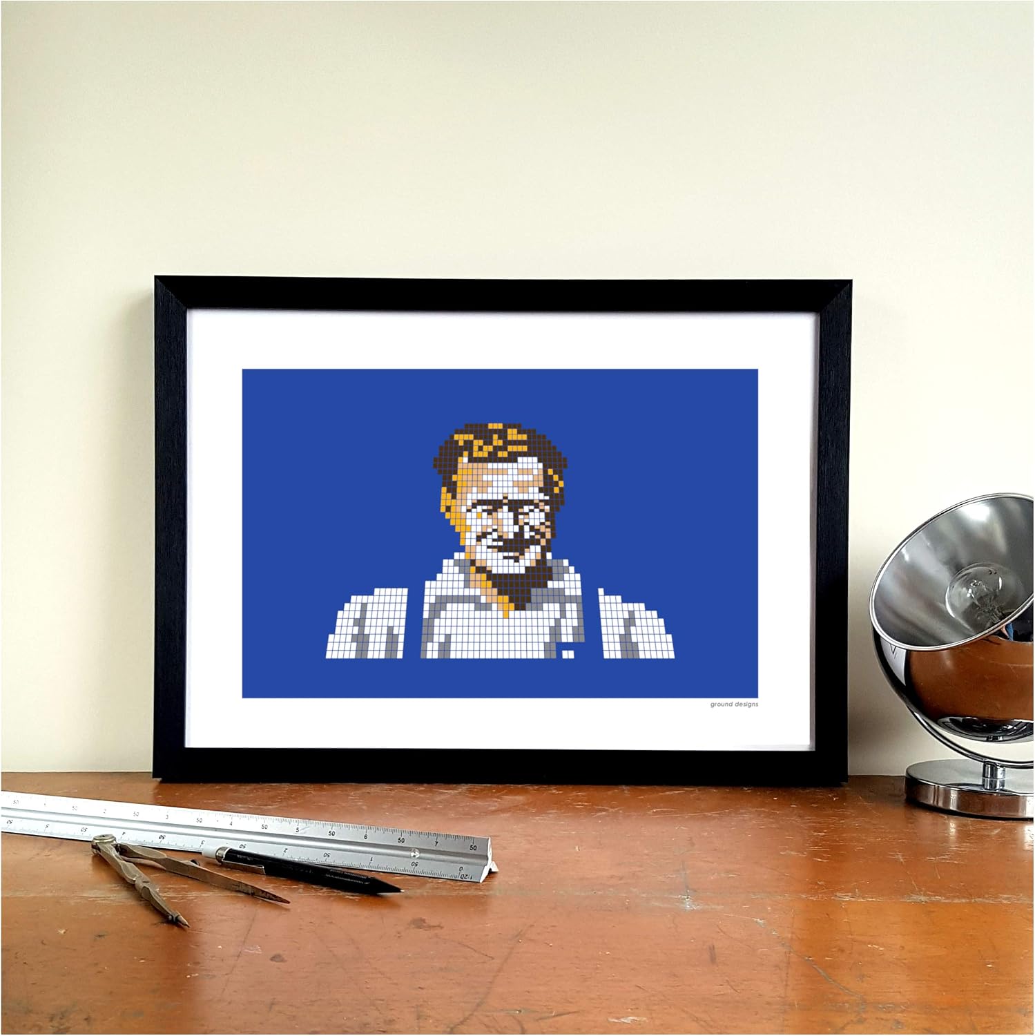 Preston North End FC Football Stadium Gift Graphic Design Art Print - Deepdale "Sir Tom Finney Mosaic" PNE