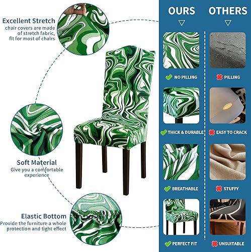 Miniatura 123 de Juego de 6 fundas elásticas para sillas de comedor, extraíbles y lavables, para sillas de comedor, hotel, ceremonia