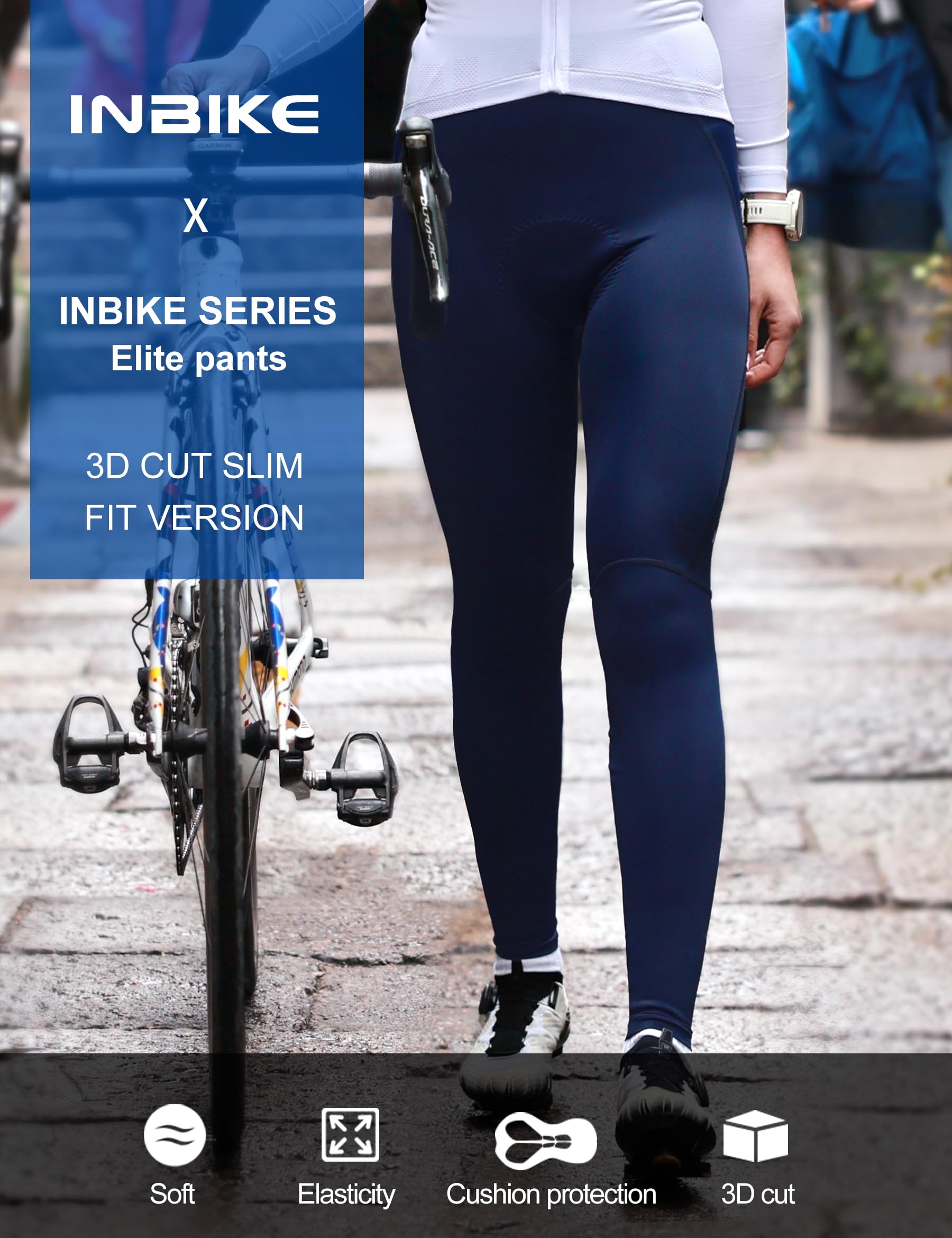 INBIKE Pantalon Cycliste Femme Pantalon Velo Leggings de Vélo Pantalon Cyclisme Longues VTT Léger Respirant Printemps Automne Été