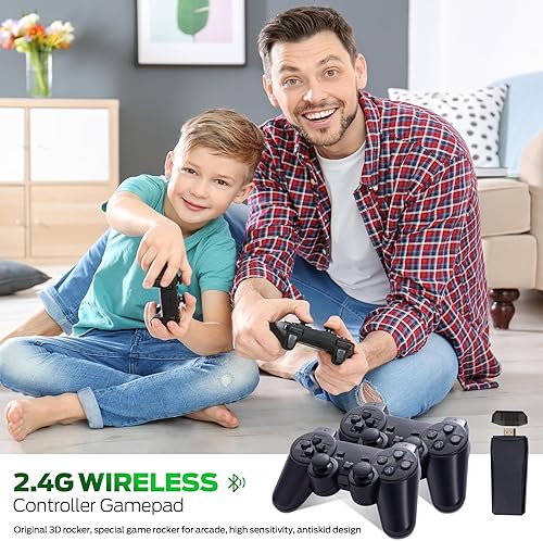 Miniatura 4 de Juego retro inalámbrico, más de 25000 juegos incorporados, salida HDMI 4K, 9 emuladores, juego inalámbrico dual de 2.4 GHz